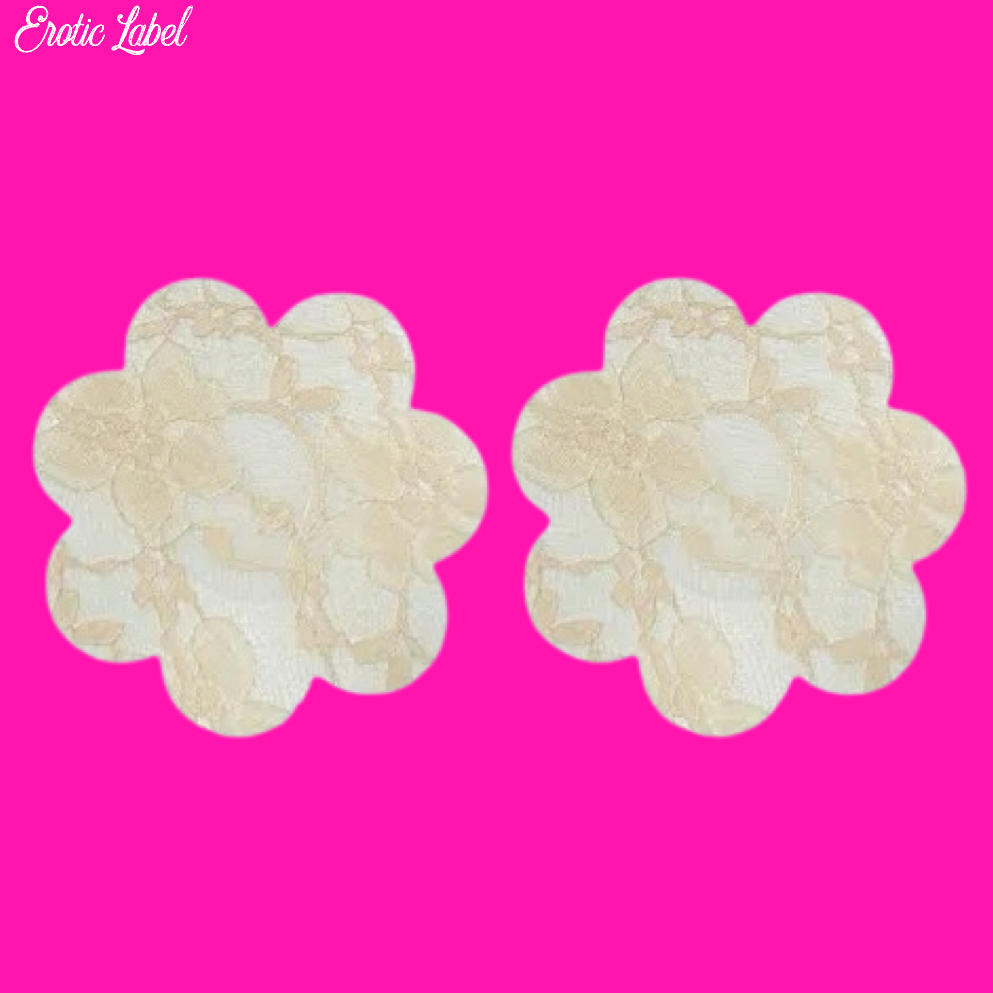 Nude Sheer Lace Pasties - Floral