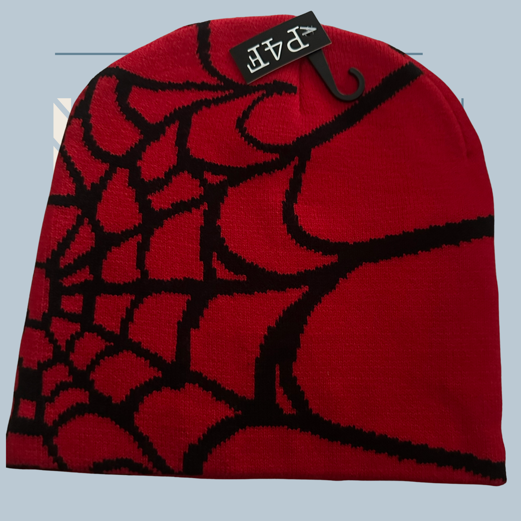 Caught In A Web- Beanie (Red/Black)