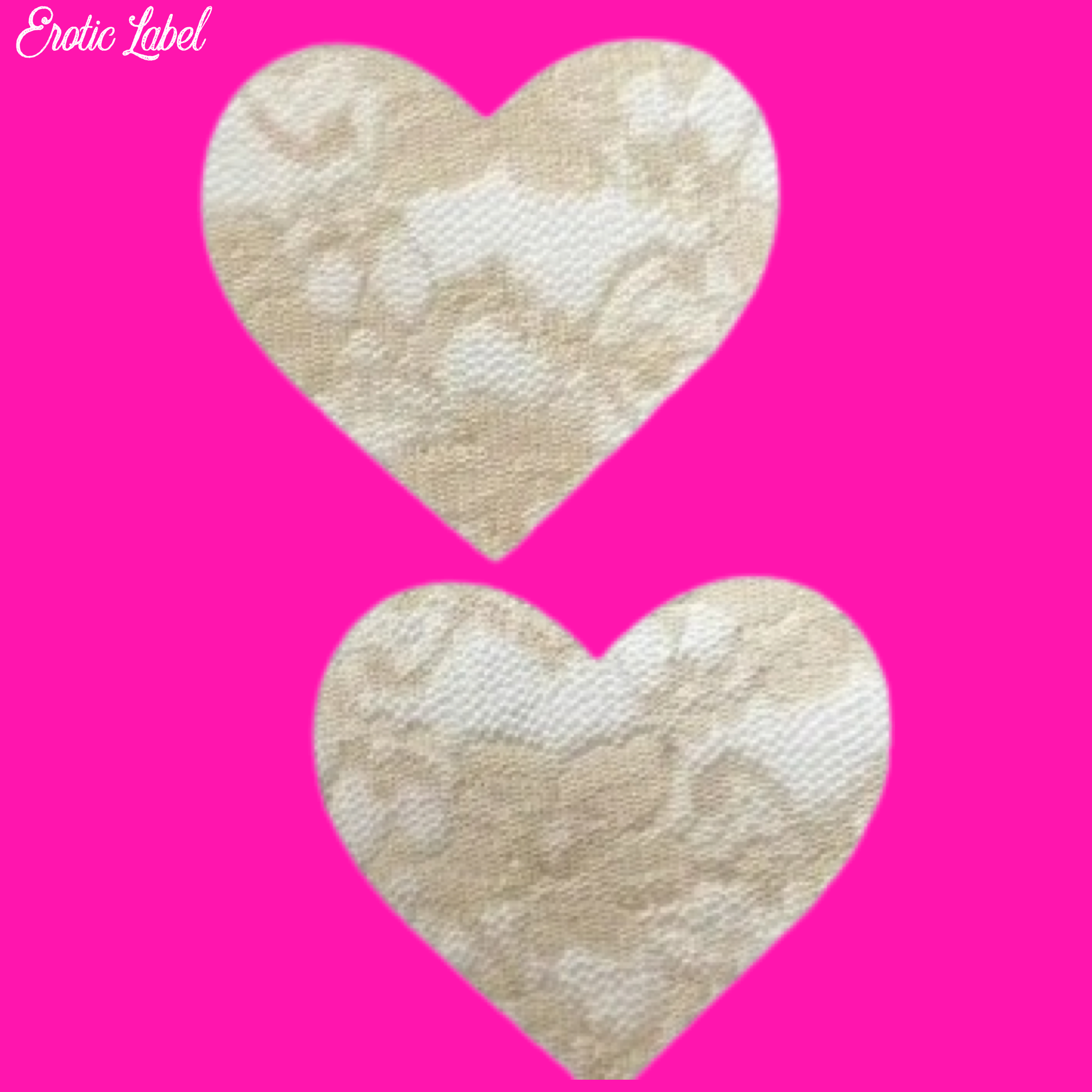 Nude Sheer Lace Pasties - Heart