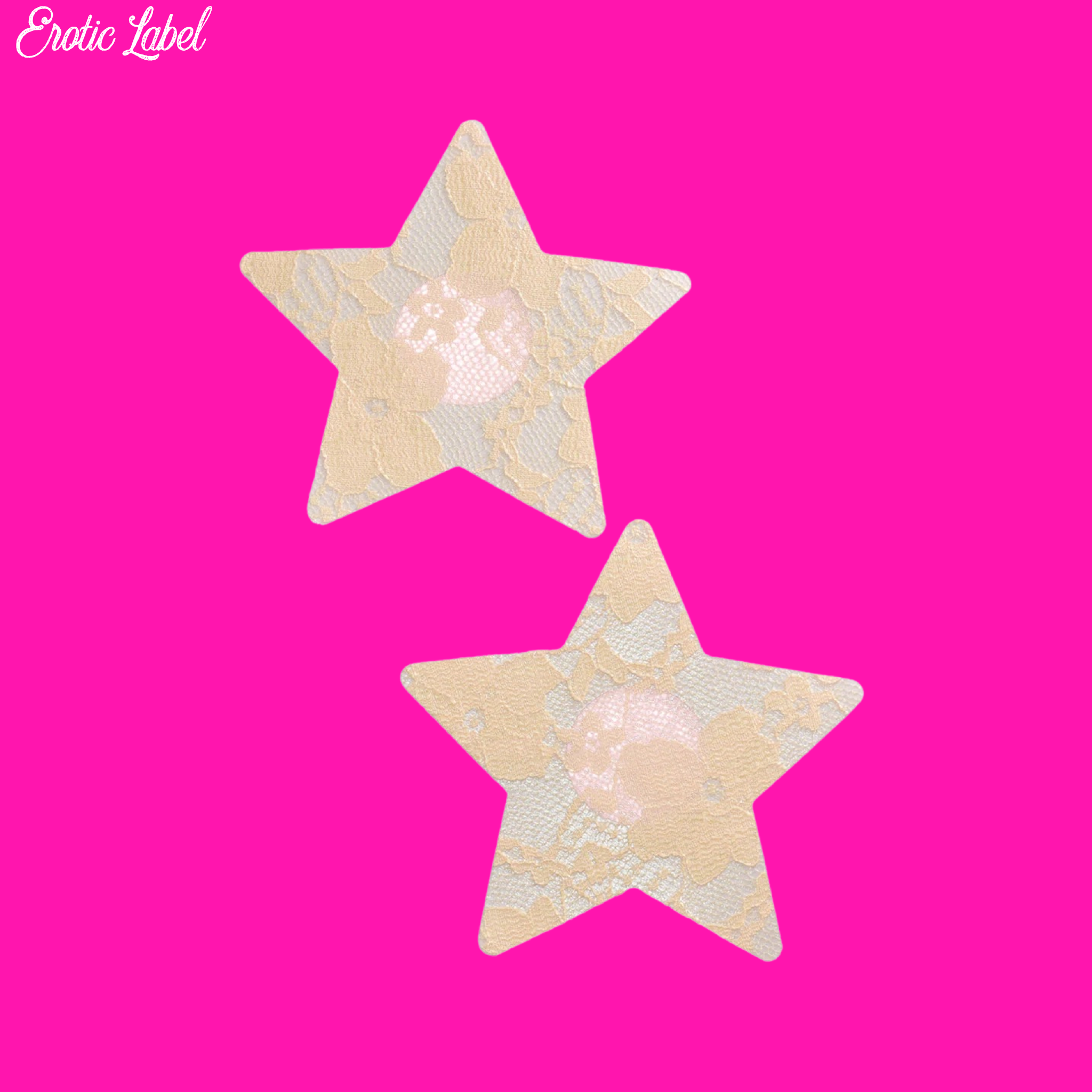 Nude Sheer Lace Pasties - Star