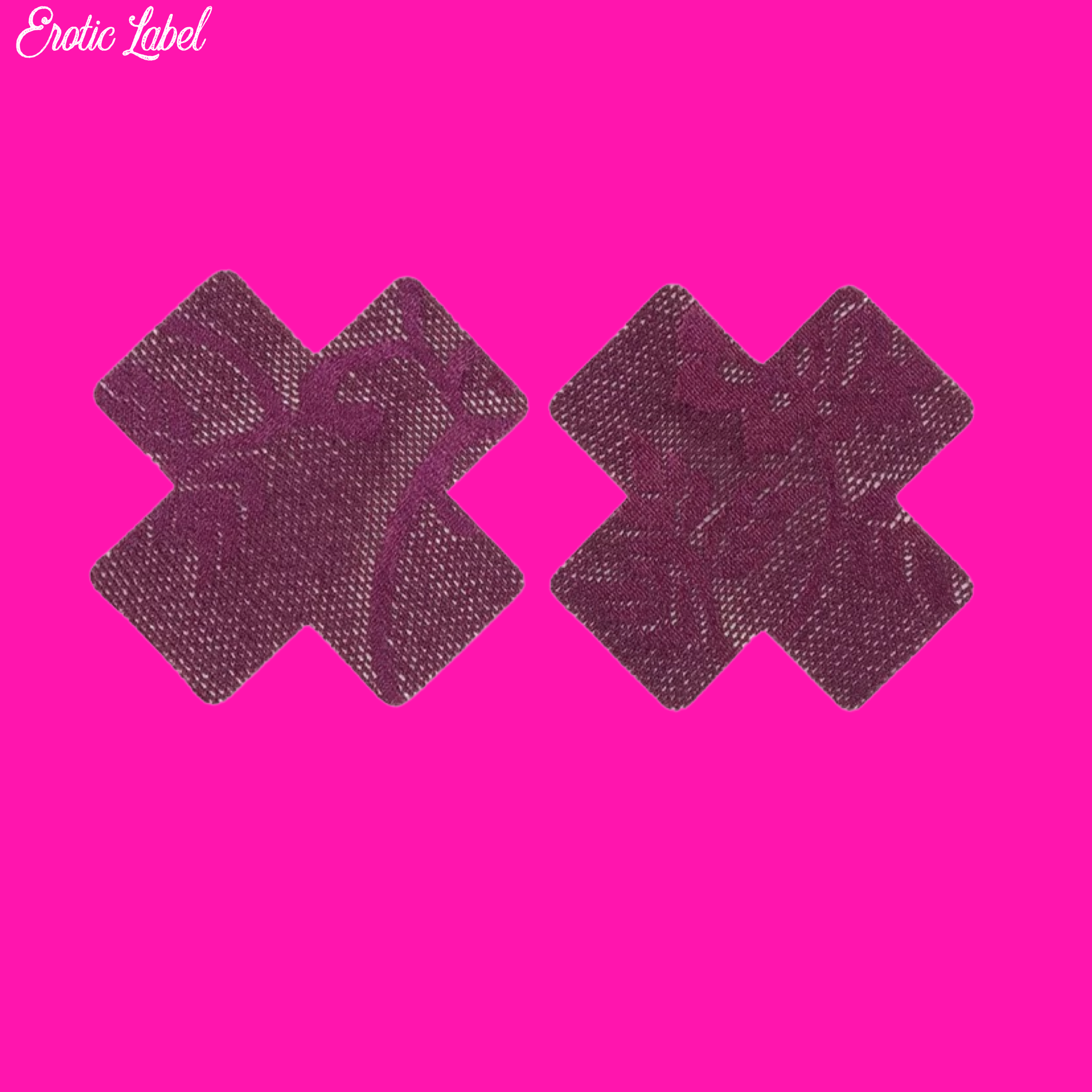 Purple Sheer Lace Pasties - Cross