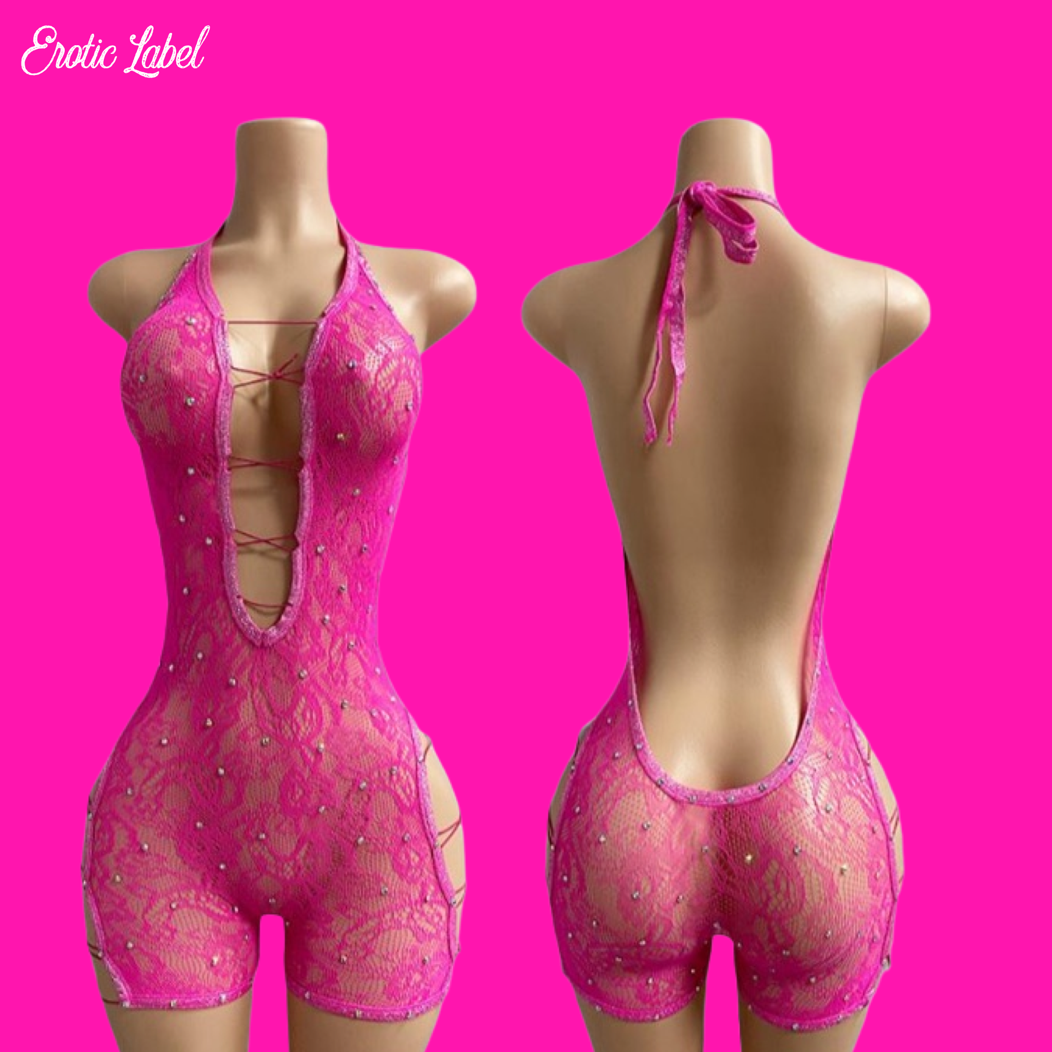Rose Figured- Romper (Pink)
