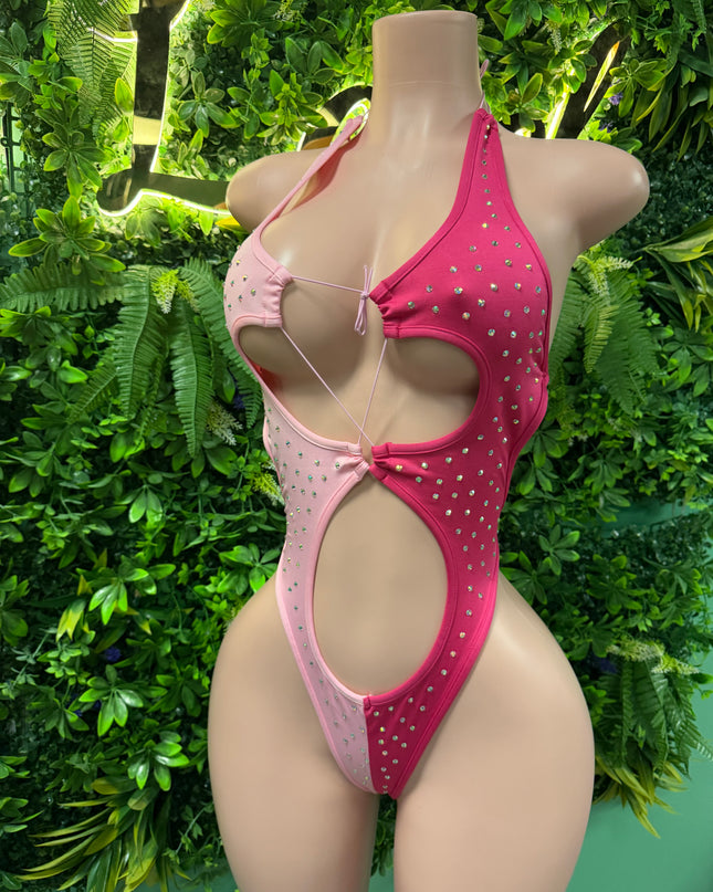 Two of a Kind- Bodysuit (Pink Berry)