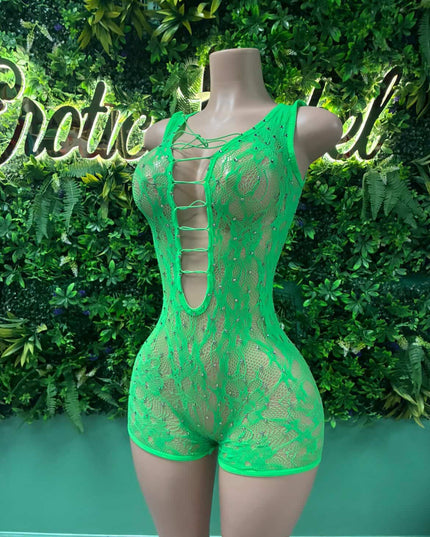Frequency Romper- Neon Green