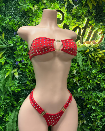 Set It Off- Chained Bikini (Red)