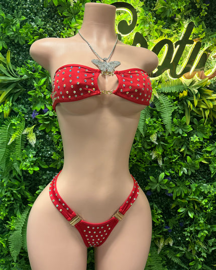 Set It Off- Chained Bikini (Red)