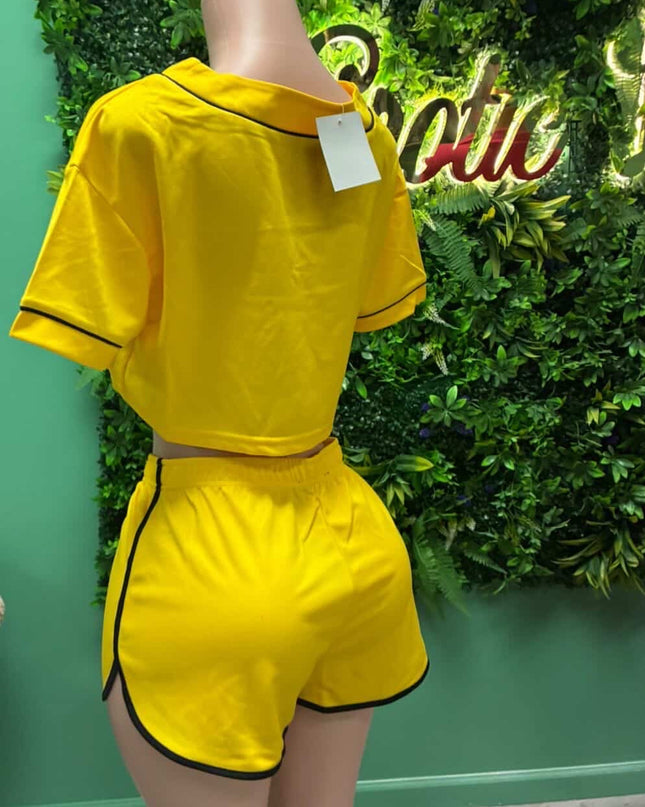 LA Baby - Yellow Crop Top Short Set