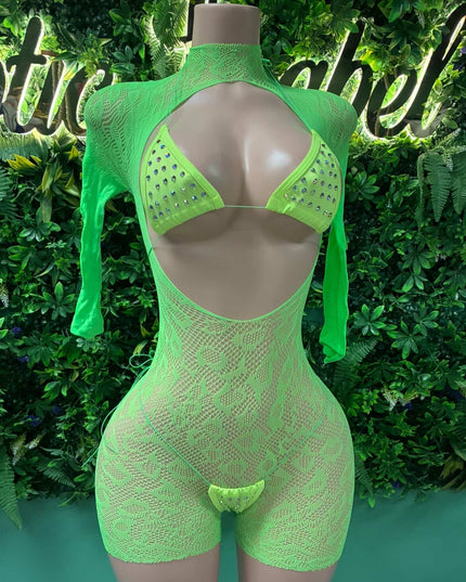 Ariel Baddie - Romper Bikini set (Neon)