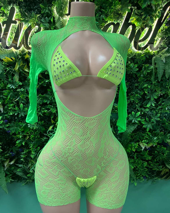 Ariel Baddie - Romper Bikini set (Neon)