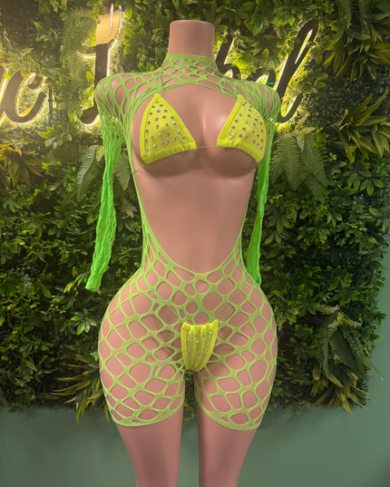 Taboo Romper Bikini Set Highlighter Edition