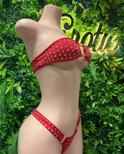 Set It Off- Chained Bikini (Red)