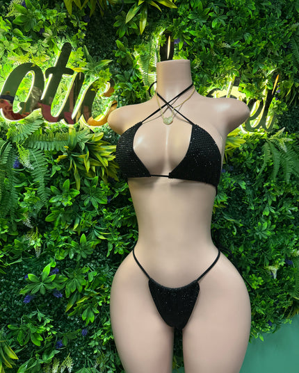 Big Biz Bling Bikini- Black/Black