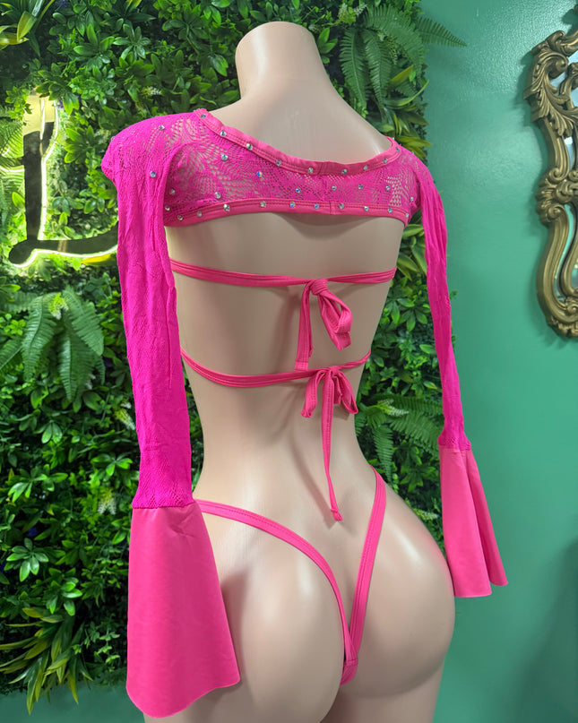 Drippin Finesse- Three piece Bikini Set (Pink)