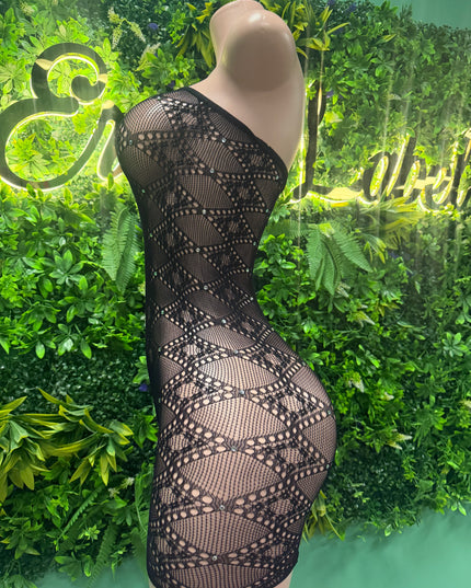 Classic Cutie- fishnet romper (Black)