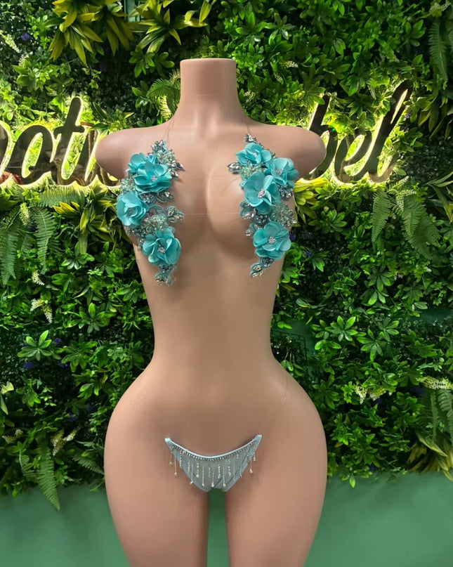 Bankroll Barb- Floral (Water Blue)