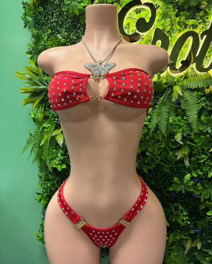 Set It Off- Chained Bikini (Red)