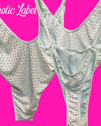 Big Biz Bling playsuit- Sky Blue/Light Blue