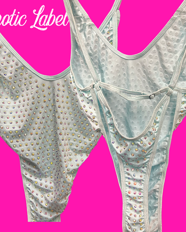 Big Biz Bling playsuit- Sky Blue/Light Blue
