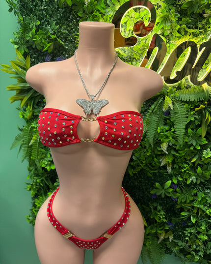 Set It Off- Chained Bikini (Red)