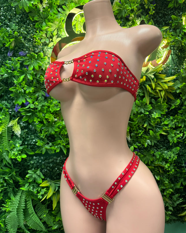 Set It Off- Chained Bikini (Red)
