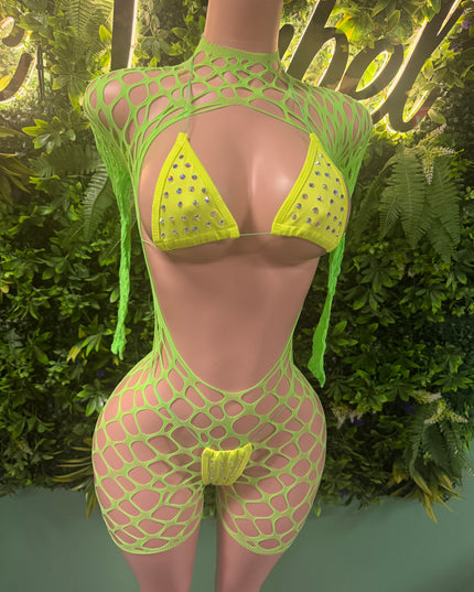 Taboo Romper Bikini Set Highlighter Edition