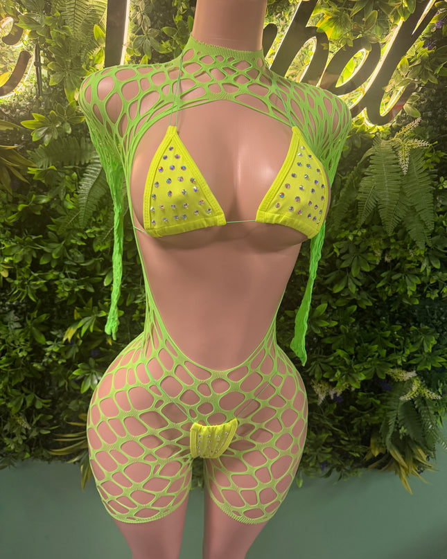 Taboo Romper Bikini Set Highlighter Edition