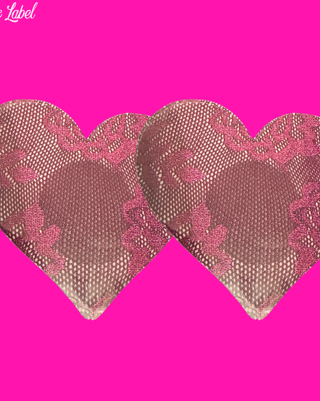 Purple Sheer Lace Pasties - Heart