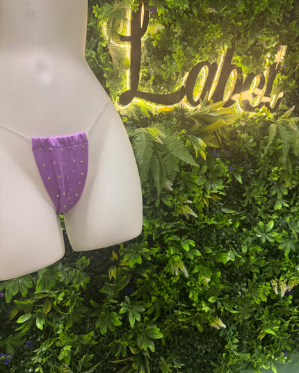Stoned Clear String - T bar thong’s - Lavendar