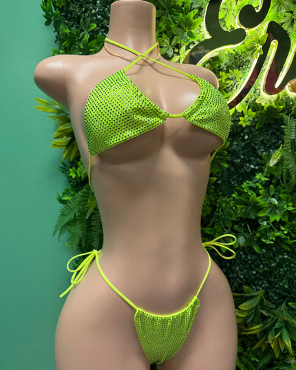 Big Biz Bling Bikini- Highlighter Green