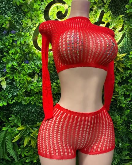 Caged - Short Set (Red)