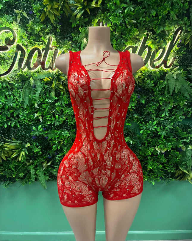 Frequency Romper- Red