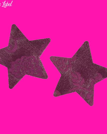 Purple Sheer Lace Pasties - Star