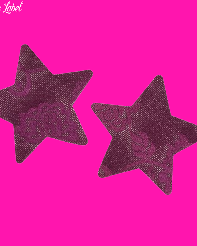 Purple Sheer Lace Pasties - Star