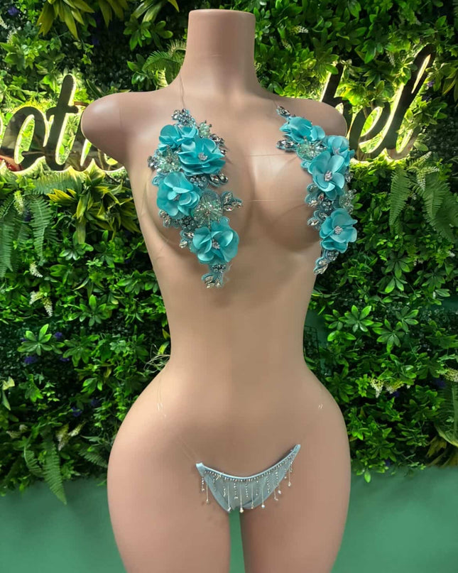 Bankroll Barb- Floral (Water Blue)