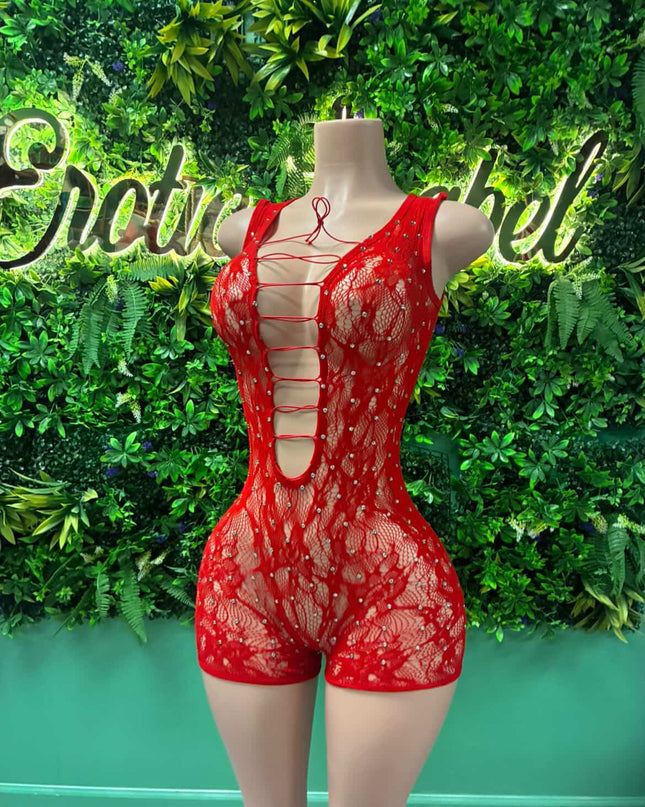 Frequency Romper- Red
