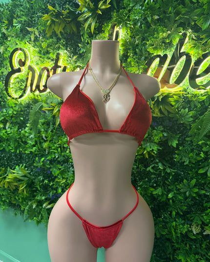 Masterpiece Velvet Bikini - Red