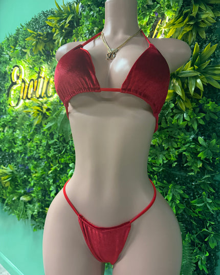 Masterpiece Velvet Bikini - Red