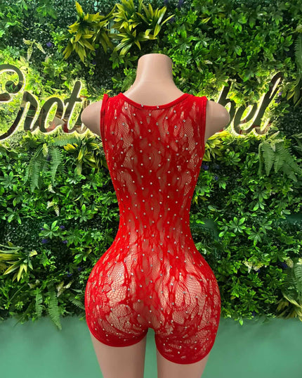 Frequency Romper- Red