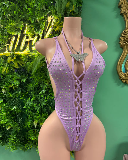 Boss Chick- Backless bodysuit (S-L) (Lavendar)