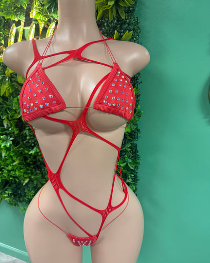 Caught In A Web + Diamond Girl Bikini (Red)