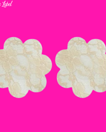 Nude Sheer Lace Pasties - Floral