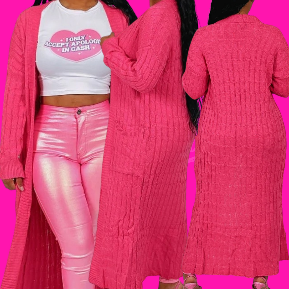 Classic Cardigan (Pink)