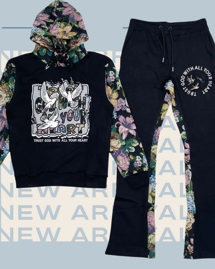Media Stacked Hoodie Set