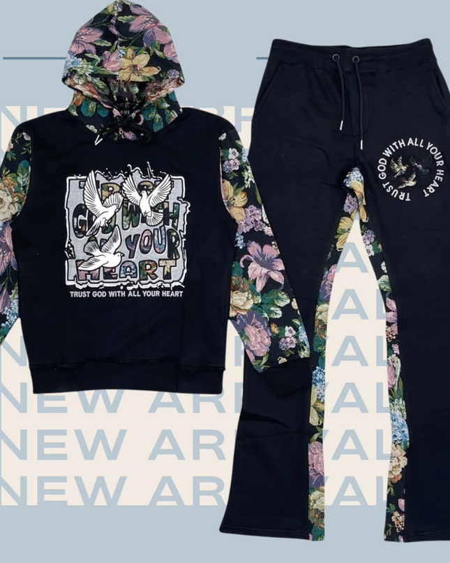 Media Stacked Hoodie Set