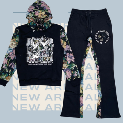 Media Stacked Hoodie Set