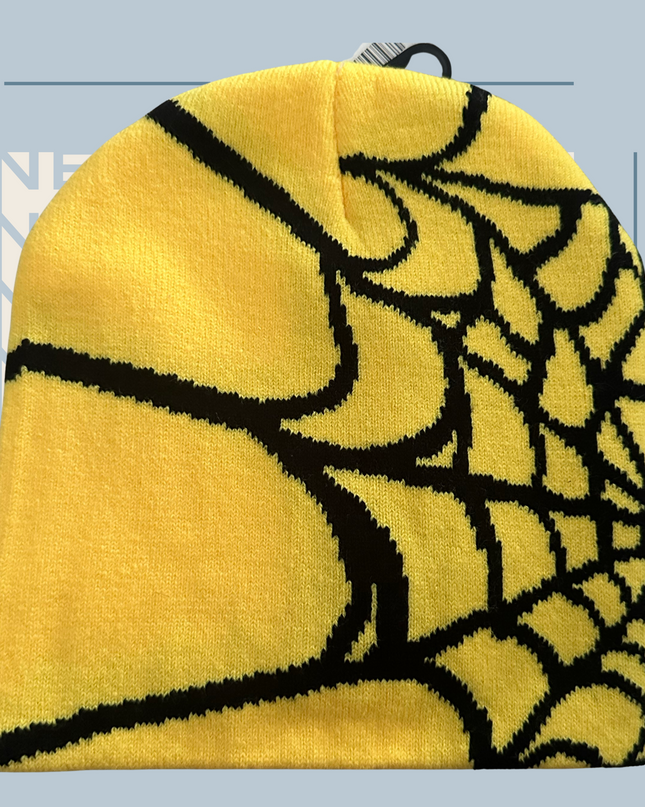 Caught In A Web- Beanie (Yellow)
