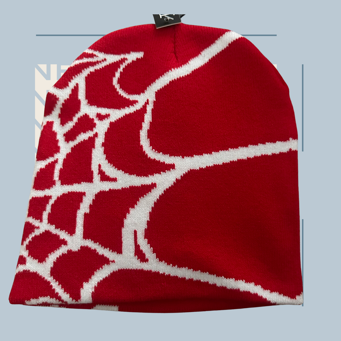 Caught In A Web- Beanie (Red/White)