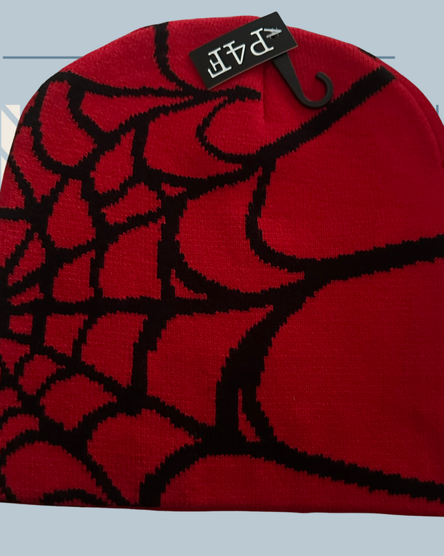 Caught In A Web- Beanie (Red/Black)