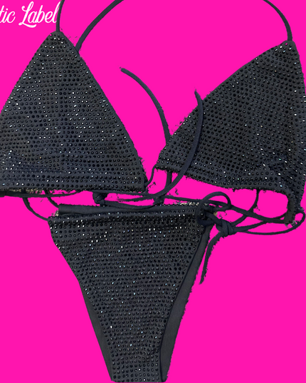 Big Biz Bling Bikini- Black/Black