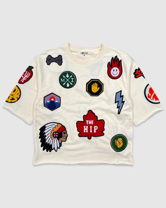 Men’s Patchwork Cropped T-Shirt